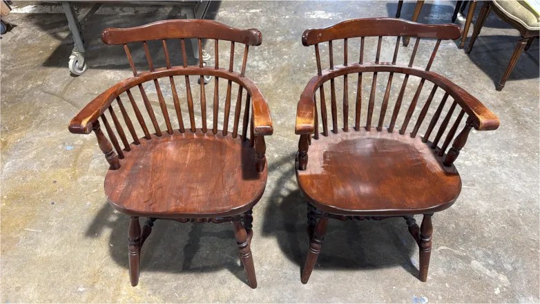 Windsor Armchairs before restoration