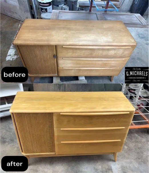 Heywood-Wakefield furniture restoration project Fort Collins
