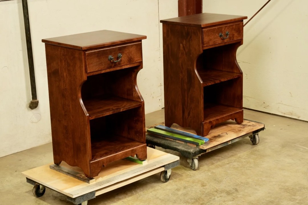 Two Ethan Allen nightstands after refinishing by G. Michael's