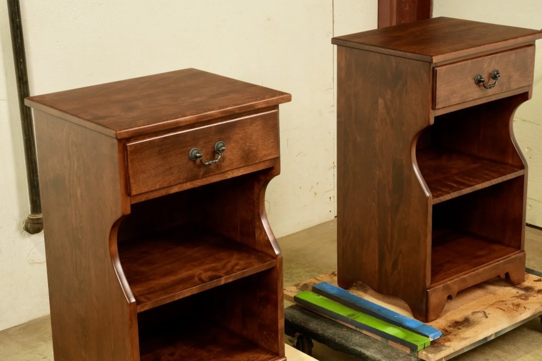 Ethan Allen nightstands after repair and refinishing by G. Michael's