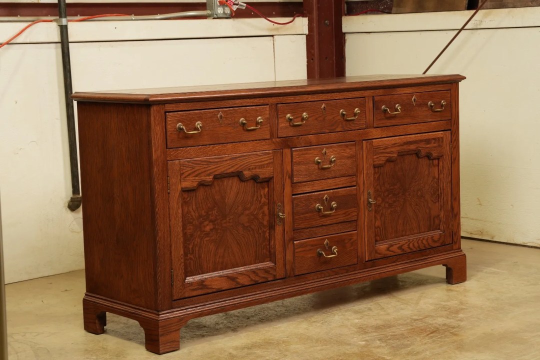 Oak Sideboard Restoration in Fort Collins - After -Angled View