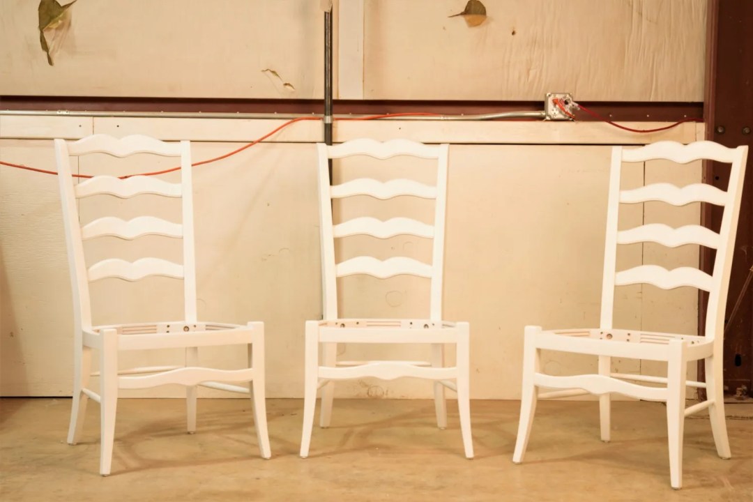 Dining chair frames after finish restoration