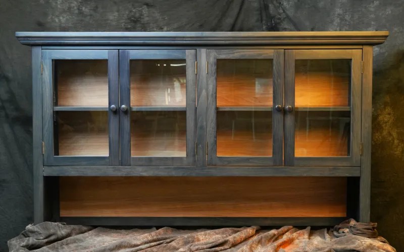 Dark slate cabinet after refinishing and color change